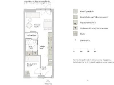 Til leje: Tretommervej 3H, Risskov - Ejerlejlighed p&aring; 52 m&sup2;